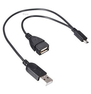 [2362] Micro USB Male To USB Female Host OTG Cable &USB 2.0 Male Power Cable Y Splitter