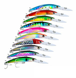 [2715] Fishing Minnow Lures Hard Bait 7"-17cm Crankbaits Tackle Bass 2/0 hook