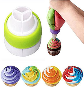 [2747] 3-Color Icing Piping Bag Russian Nozzle Tips Adapter Coupler Cake Decor