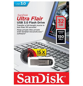 [2413] SanDisk 32GB ULTRA FLAIR USB 3.0 Flash Pen Drive