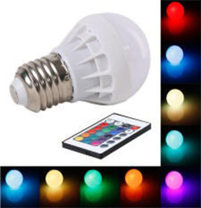 [2393] 3W RGB LED Light 16 Color Changing IR remote control Light Bulb