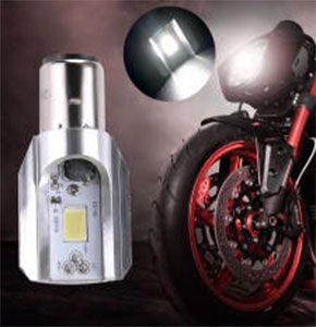 [2444] Motorcycle LED Headlight Headlamp DC/AC 6-80V 12W H/L COB BA20D Bulb Light