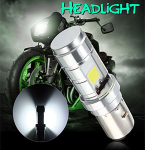 [2487] 10W BA20D LED COB Motorcycle Headlight Fog Lamp Bulbs White 6000K DC 12V