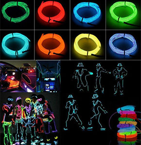 [2481] 2M LED Flexible Neon Light Glow EL Strip Tube Cool Wire Rope Home Car Decoration