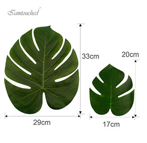 [2312] - 12X Green Jungle Artificial Tropical Palm Leaves Hawaiian Luau 2 sizes