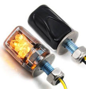 [2271] 2X 6LED Motorcycle Mini Amber Turn Signal Lights Blinker Indicator Black