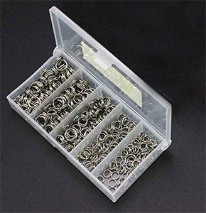 [2732] Stainless Steel 200pcs 5 Size Fishing lures Split Rings For Snap Connecter