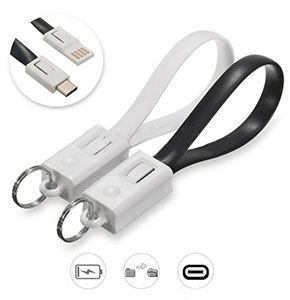 [2268] Durable USB-C Type C to USB 2.0 Fast Charger Sync Data Cable Key Chain Key