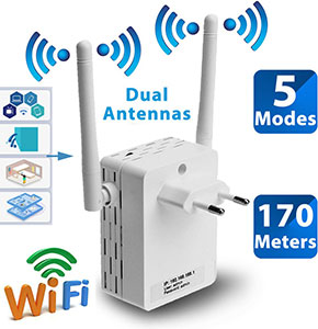 [2053] Wall Plug Wireless Range Extender WiFi Repeater Network Router 300Mbps