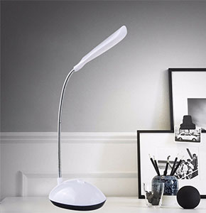 [2470] LED Desk Lamp Flexible Hose Flicker-Free Eye-Protection Battery Table Light