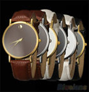 [2401] Mens classic simple dial leather band business formal analog wrist watches
