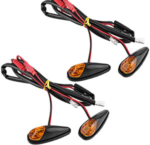 [2278] Mini Black Universal Motorcycle LED Turn Signal Indicator Blinker Yellow Light