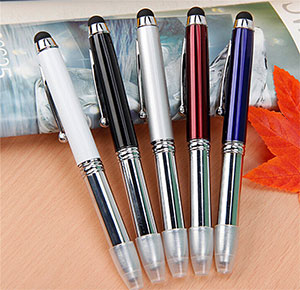 [2337] 3 in 1 Touch Screen Stylus Ballpoint Pen With LED Flash Light For iPad Laptop