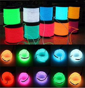 [2559]  20M LED Flexible Neon Light Glow EL Strip Tube Cool Wire Rope Home Car Decoration