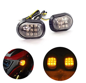 [2276] 2x Motorcycle Bike LED Turn Signal Blinker light Indicators Amber 12V Universal