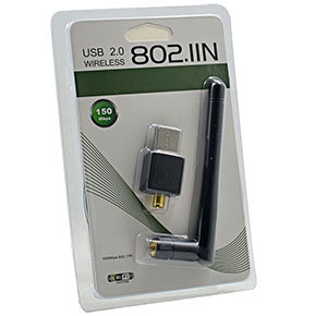 [2325]  802.11n/g/b 150Mbps USB WiFi Wireless Adapter Network LAN Card w/Antenna